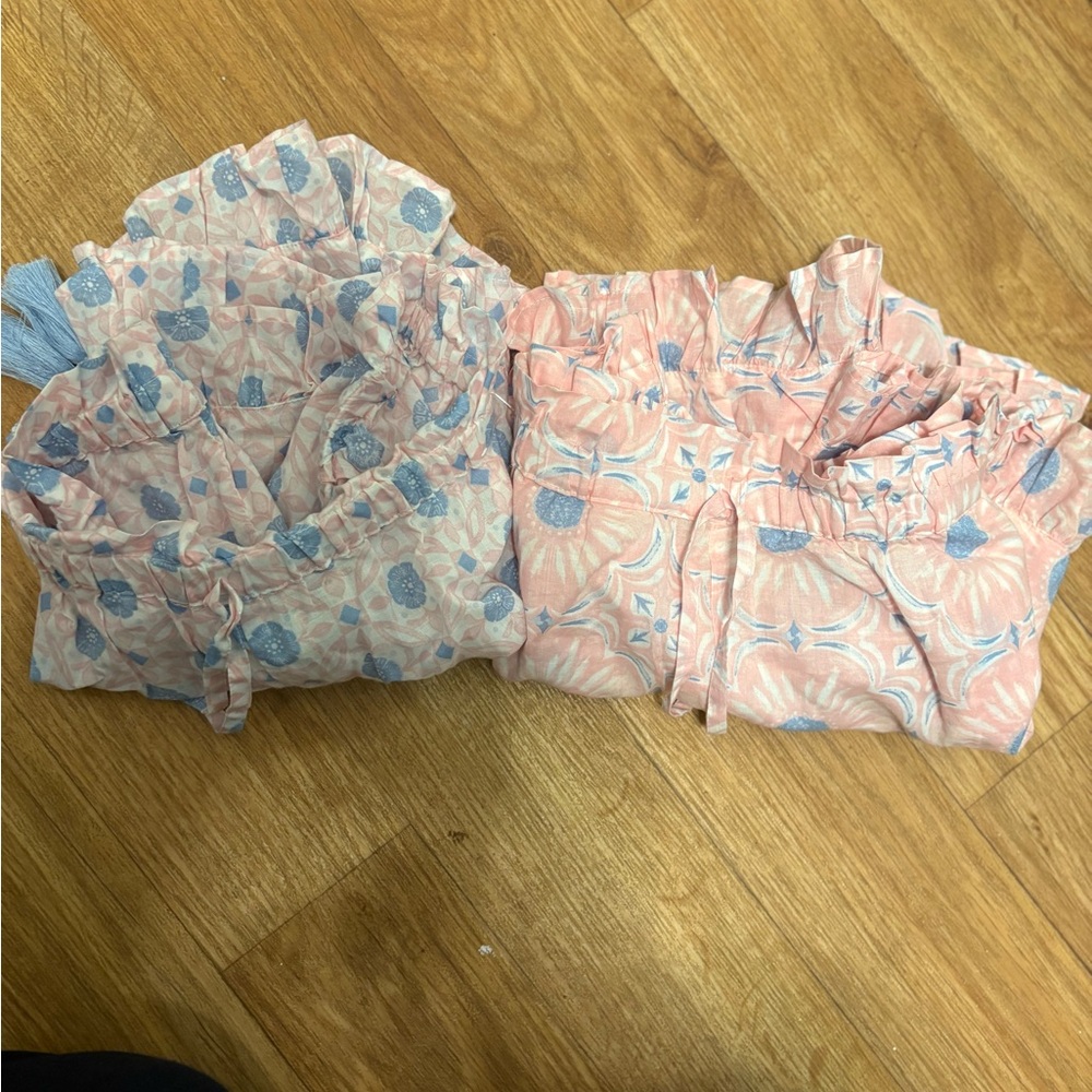 Rachel Zoe Pink and Blue Cotton pj shorts set of
2